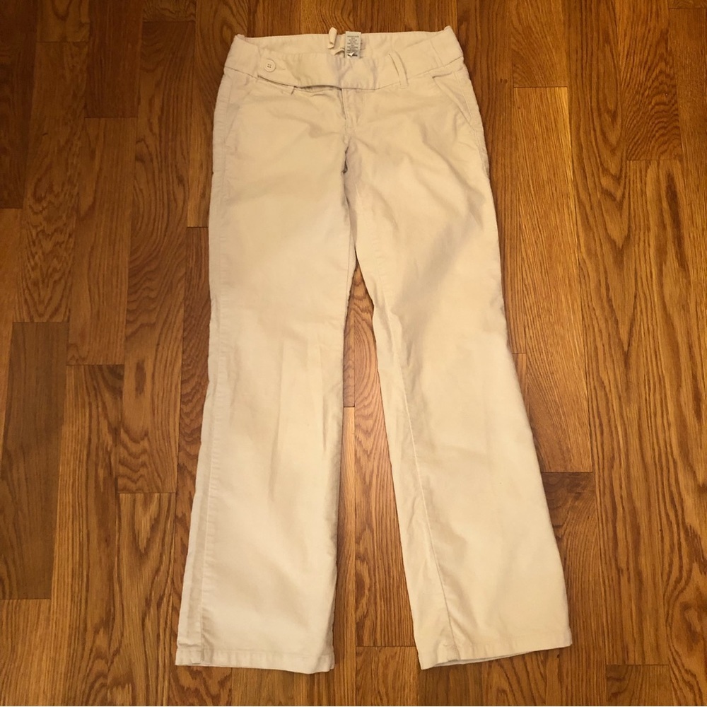 London Jean Kate Stone Low Rise Soft Corduroy Chino Wide Bootcut Pants 0 Short